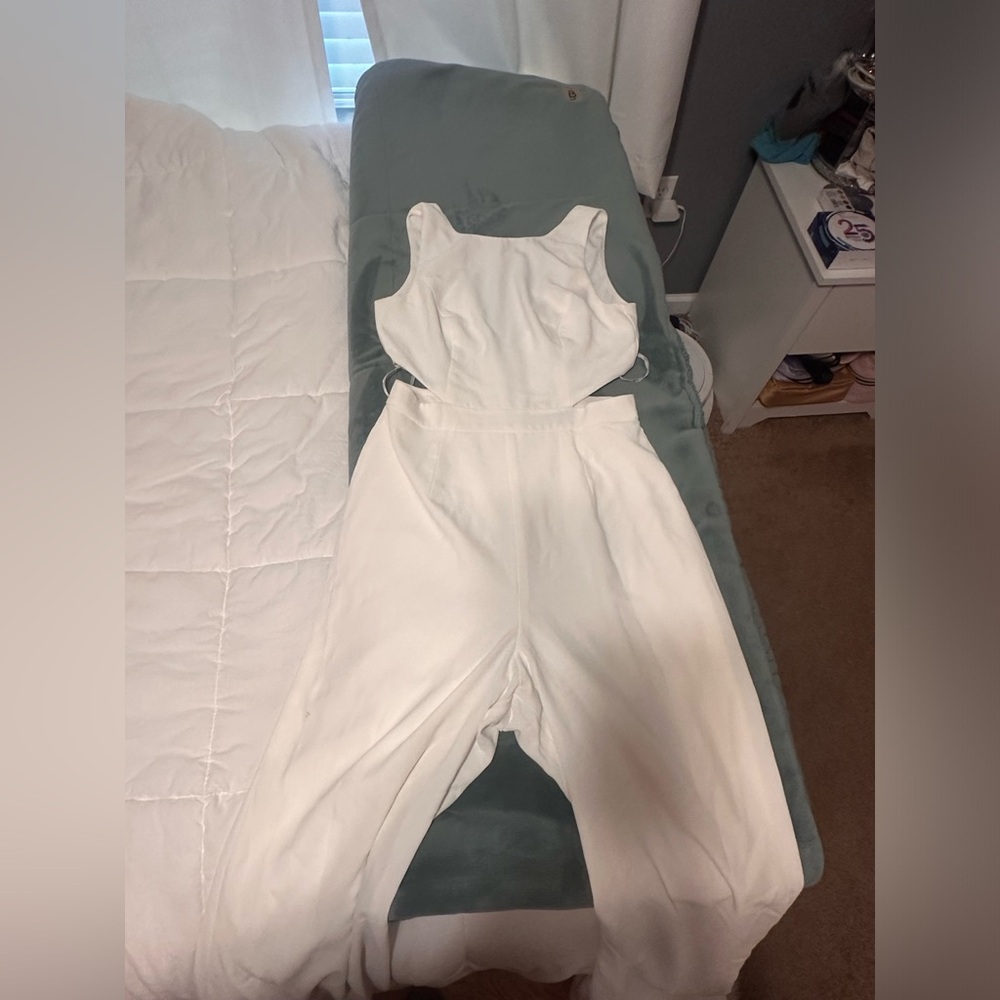 Lulus white jumpsuit cutout
